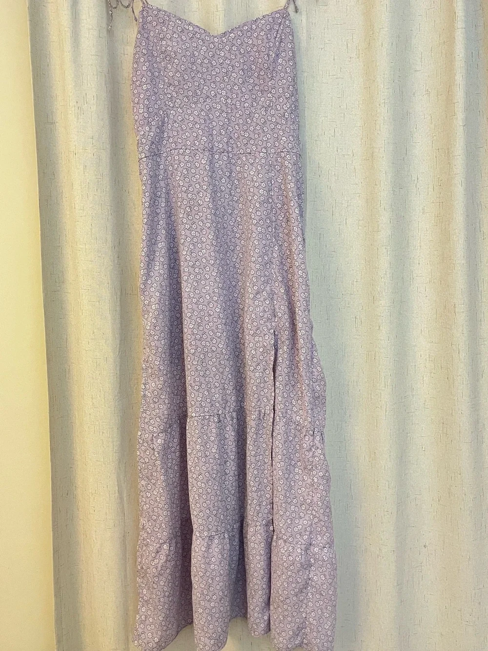 Abercrombie & Fitch Lilac Spaghetti-Strap Floral Maxi Dress